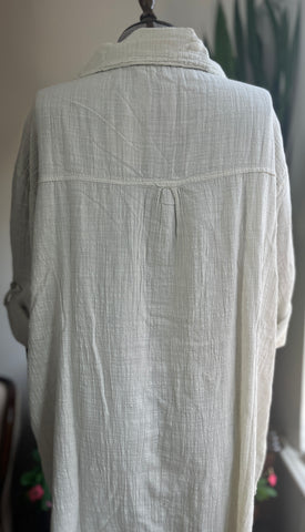 Bohemian Style 100% Cotton Linen Look Dress – Standard Size, Flowy & Chic