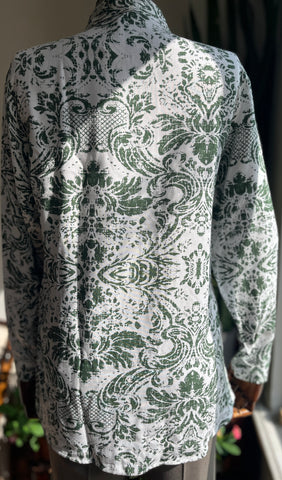 Stylish Patterned Viscose Long Sleeve Shirt for Effortless Elegance