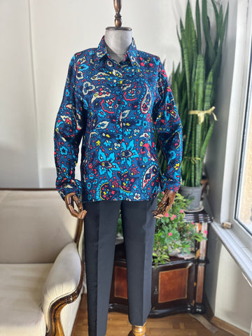 Elegant Women's Shawl Pattern Viscose Shirt – Soft, Lightweight & Stylish Blouse