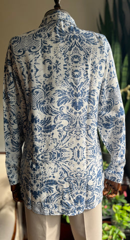 Stylish Patterned Viscose Long Sleeve Shirt for Effortless Elegance