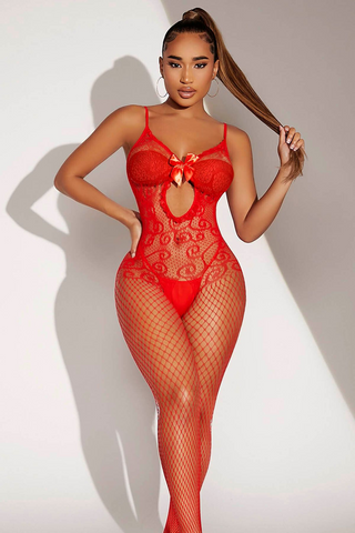 Elegant Fantasy Lace Body Stocking - Sexy One-Piece Lingerie with Intricate Design for Women