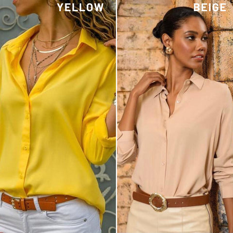 Basic Women Blouse-Long Sleeved Top-Buttoned Shirt-Designer Women Top-Button Down Shirt-Womens Top-Casual Top- Office Blouse-Casual Top