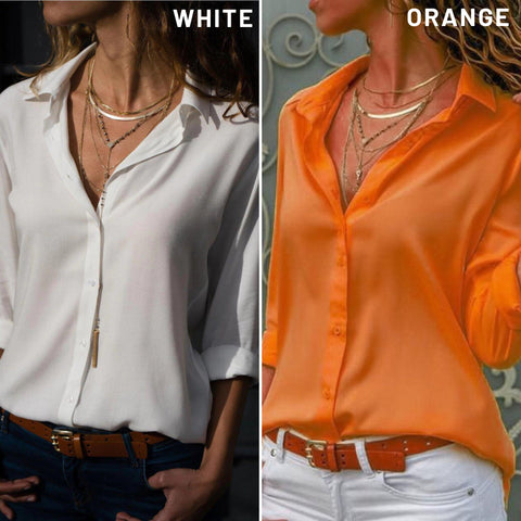 Basic Women Shirt-Long Sleeved Top-Buttoned Shirt-Designer Women Top-Button Down Shirt-Womens Top-Casual Top- Office Blouse-Casual Top