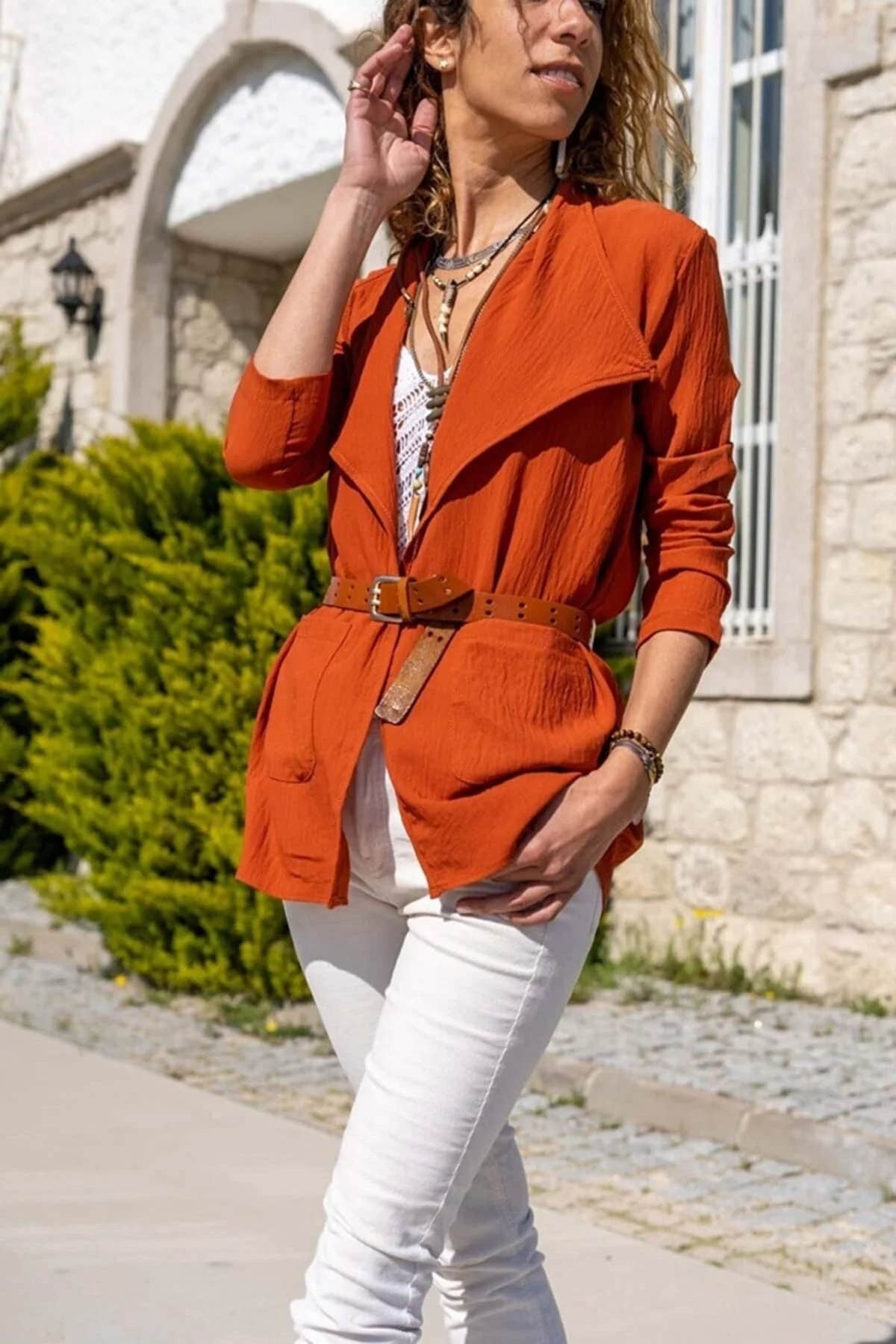 Vintage Cotton with Pockets Shawl Collar Woman Jacket, Vintage Jacket, Womens jacket, Spring jacket, Regular jacket,Boho jacket