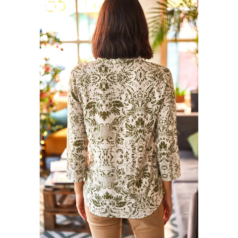 Floral Pattern Vintage Cotton Woman Blouse, White Blouse Vintage, Floral Pattern Blouse,Gift For Her,Collar Blouse,Cotton Blouse,Boho Blouse 1