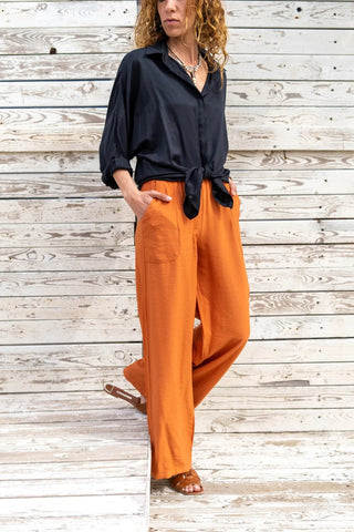 Linen Elastic Waist Loose Trousers,Linen Pants,Casual Pants,Bohomian Pants,Summer Pants,Women Pants,Gift For Her,birthday gift for woman