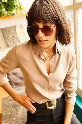 Minimalist & Affordable Women's Woman Blouse,Button Down Shirt-Womens Top-Casual Top-Modern Top,Designer Women Top-Minimalist Women Blouse 1