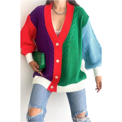 Colorful New Season Loose Oversize Knitwear Cardigan,Crochet Cardigan,Vintage Cardigan, Gift For Her,knitted cardigan,Boho Cardigan 3