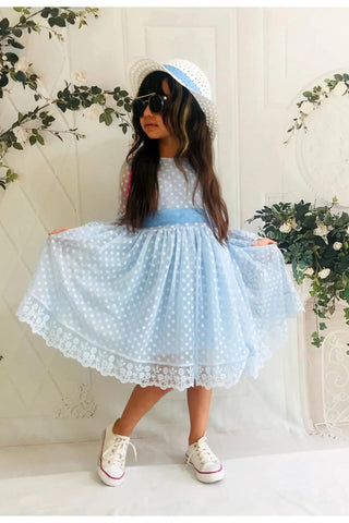 With Hat Gift,Guipure, Princess Model Girl Dress,Birthday Baby Girl Dress ,Wedding Dress,Baby Girl Princess Dress,Tulle AND Lace  Girl Dress 3